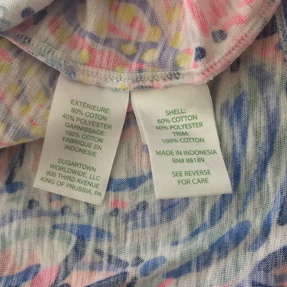 Lilly Pulitzer lace trim cotton off shoulder top S - Picture 6 of 10